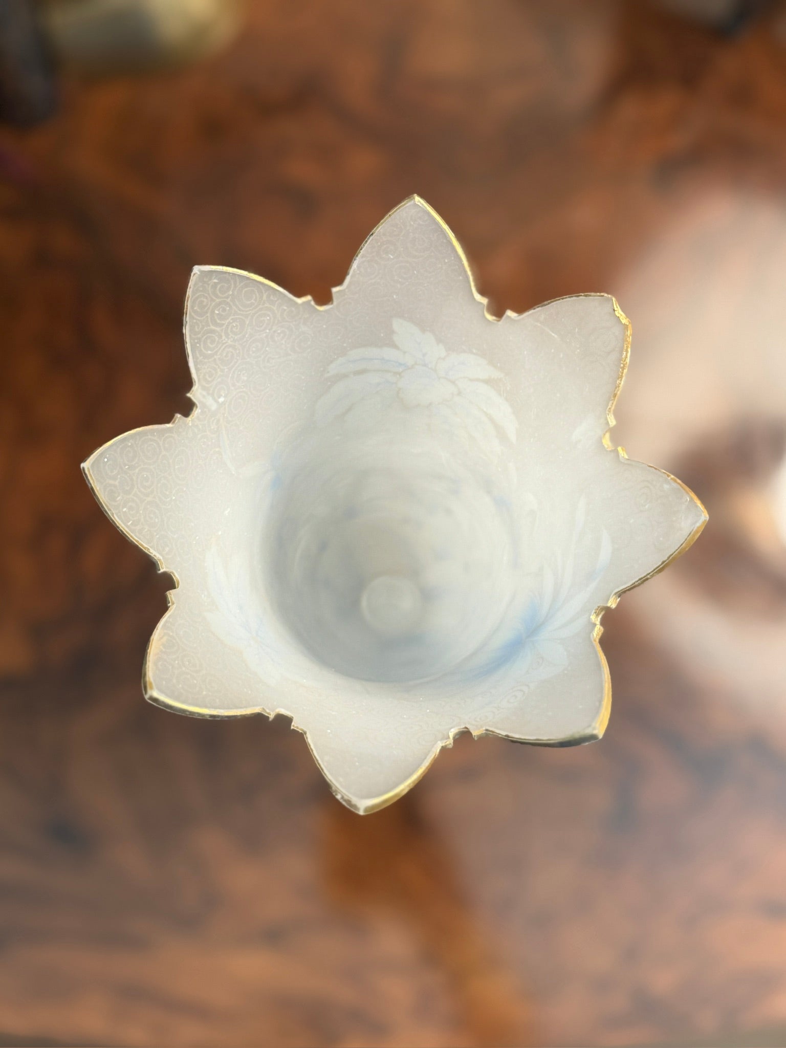 Antique Scalloped Opaline Vase
