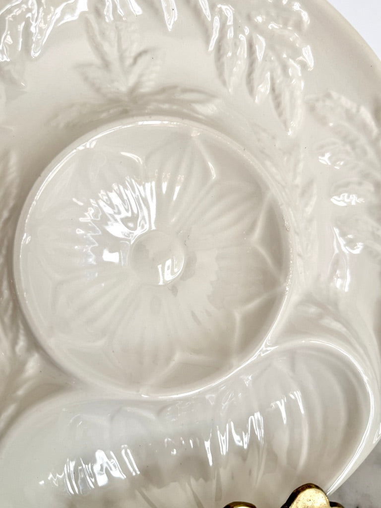 Vintage Secla Portugal Majolica Artichoke Plate in Ivory, 10"