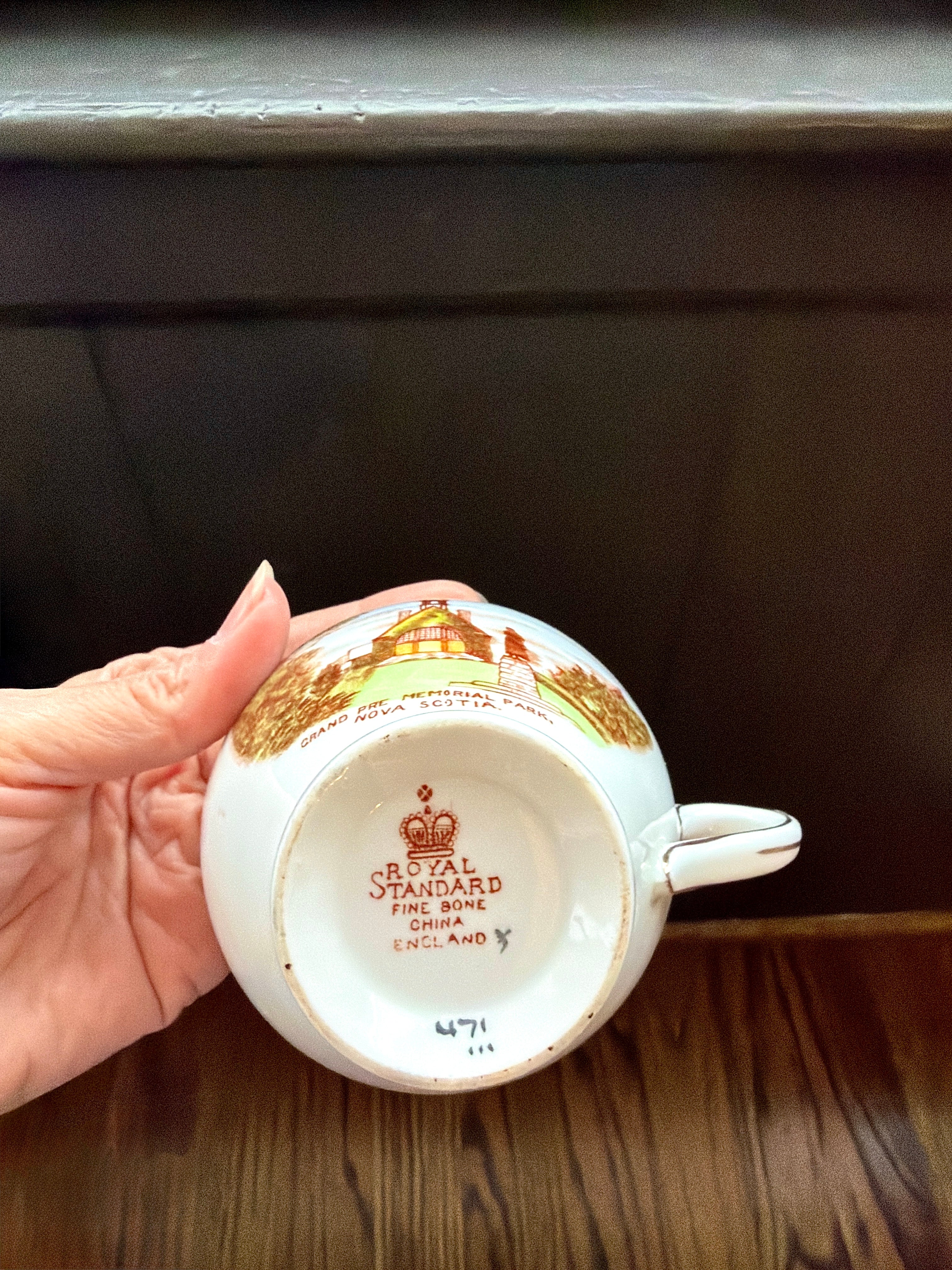 Vintage Royal Standard Souvenir Teacups and Saucer Grand Pré Memorial Park Nova Scotia