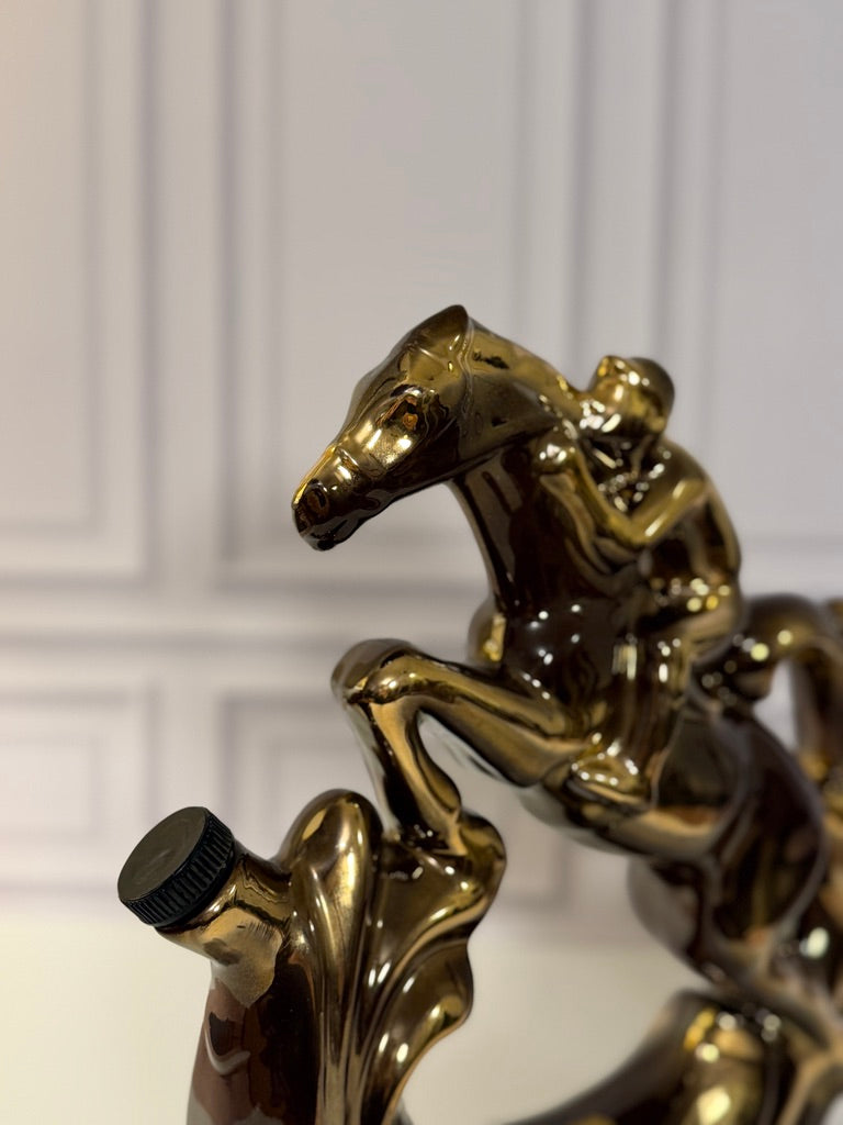 Vintage Garnier Paris Creme de Menthe Jockey and Horse Figural Decanter