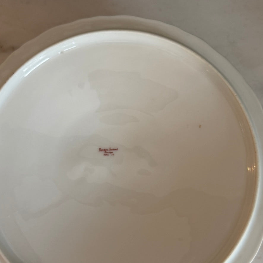 Antique Theodore Haviland Covered Round Vegetable Dish Schleiger 318