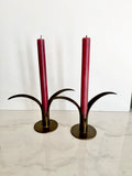 Vintage Pair of Ystad-Metall Sweden Brass Lily Candlestick Holders by Ivar Alenius Björk