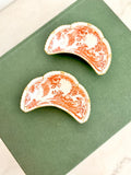 Royal Crown Derby English Fine Bone China Crescent Dishes, Red Aves Pattern