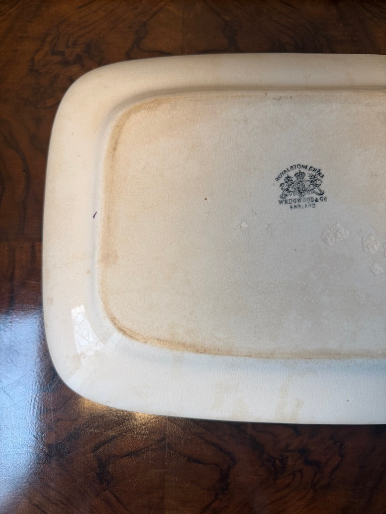 Alfred Meakin Tea Leaf Ironstone Serving Platter, England, Copper Tea Leaf Center