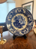 Antique 19th Century Petrus Regout Abbey Blue Transferware Bowl - 10”