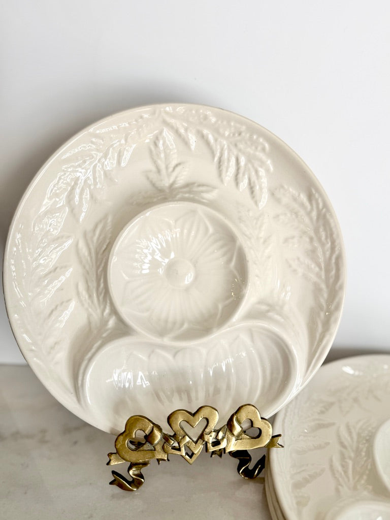 Vintage Secla Portugal Majolica Artichoke Plate in Ivory, 10"