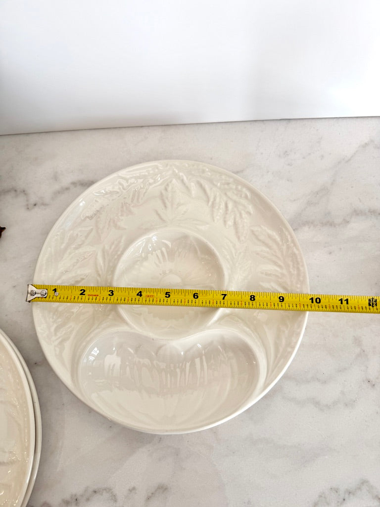 Vintage Secla Portugal Majolica Artichoke Plate in Ivory, 10"