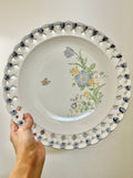 Vintage Reticulated Plate with Floral and Butterfly 12”