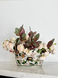 Vintage Wong Lee 1895 Porcelain Monteith Bowl, Crackle Glaze Bird Nest Planter