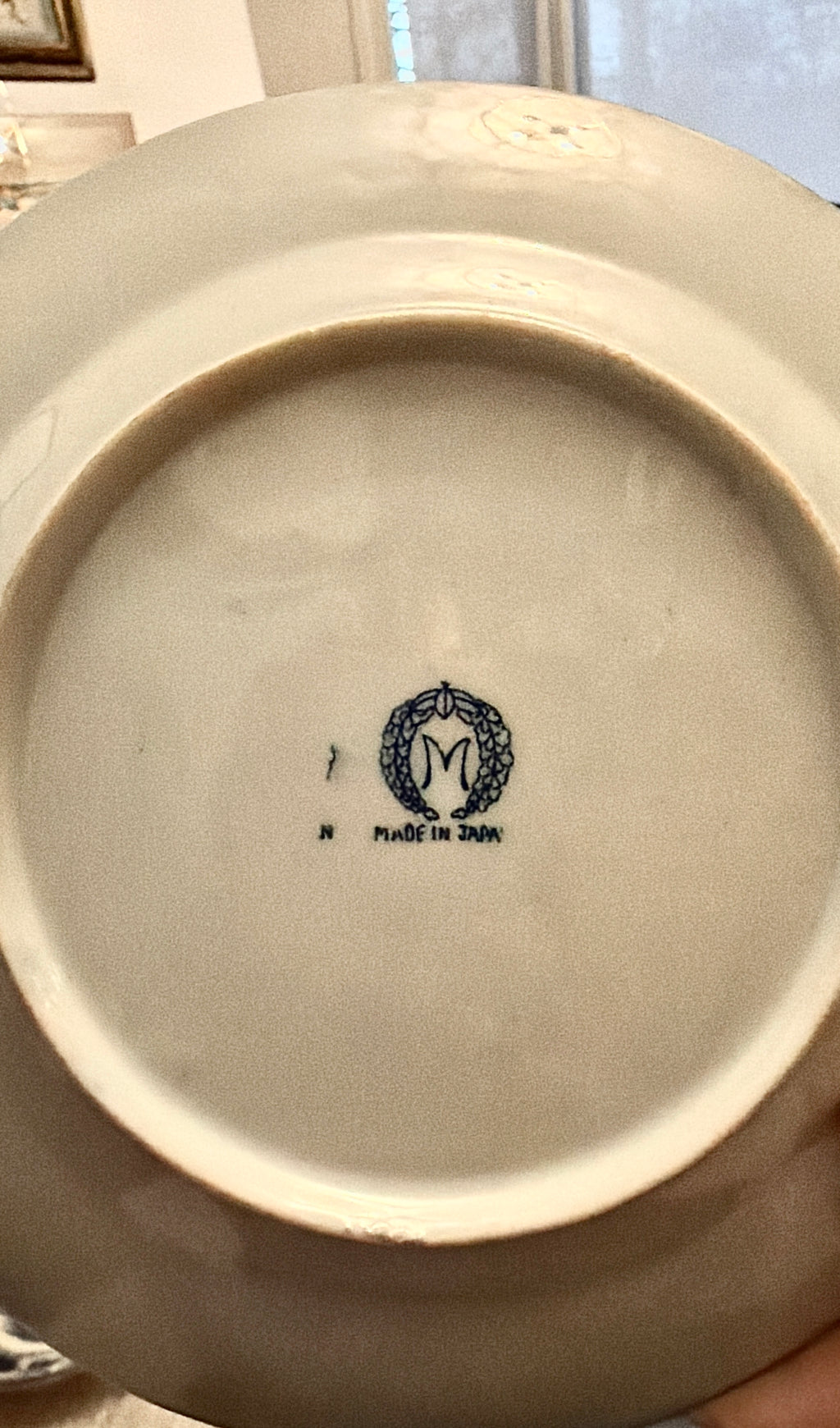 Vintage Japanese Blue & White Phoenix Plate – 7.5”