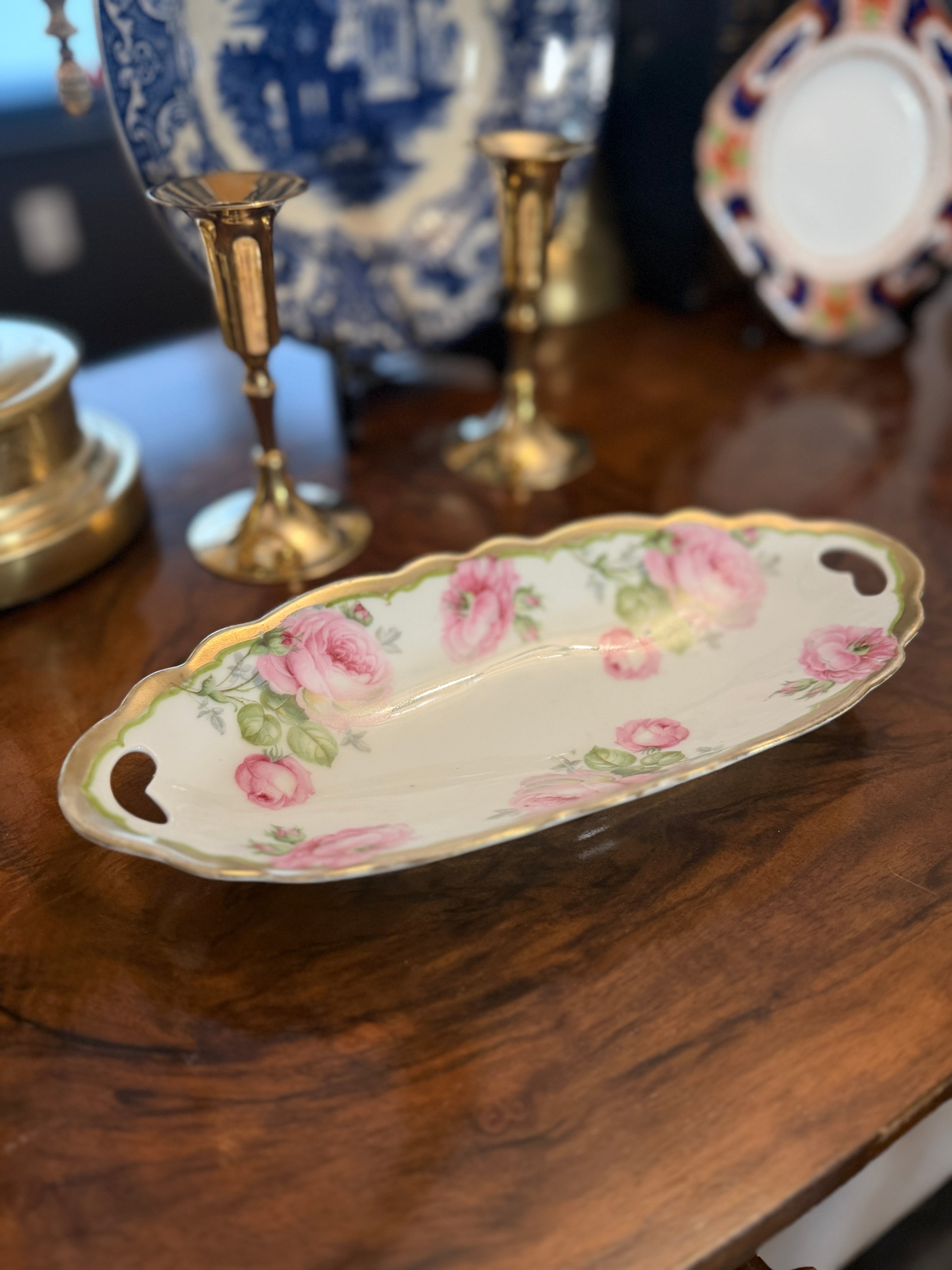 Vintage LBD & Co Prince Reagent China Floral Porcelain Serving Dish – 10”