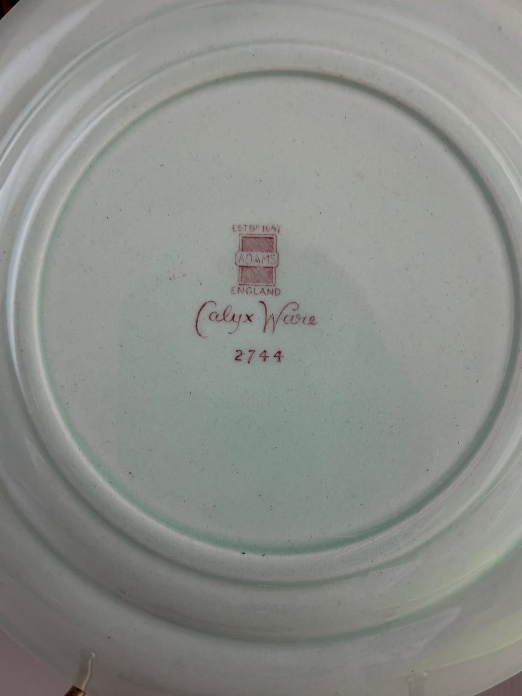 Adams China English Ironstone Plate Calyx Ware Singapore Bird Pattern - 8”