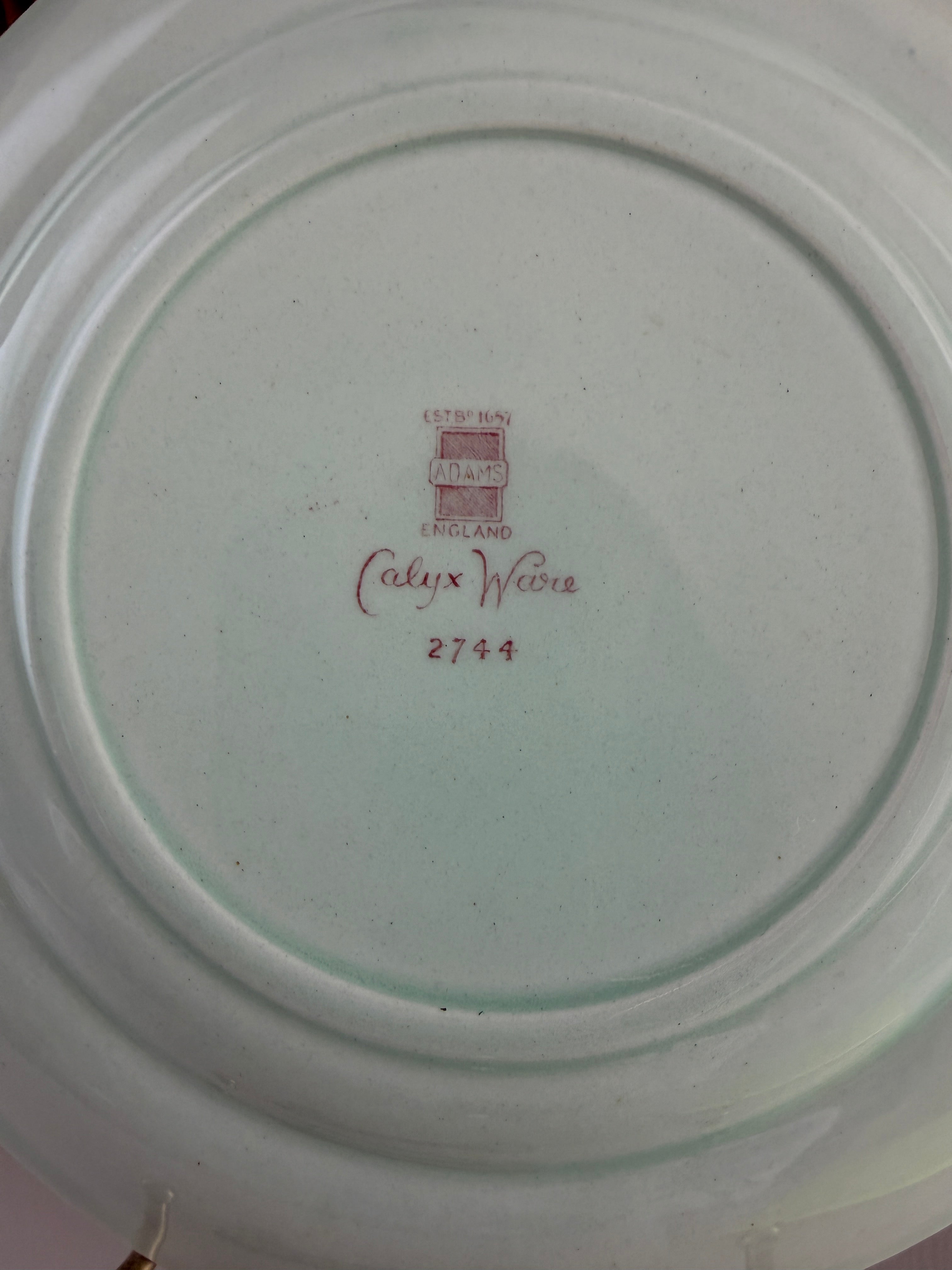 Adams China English Ironstone Plate Calyx Ware Singapore Bird Pattern - 8”