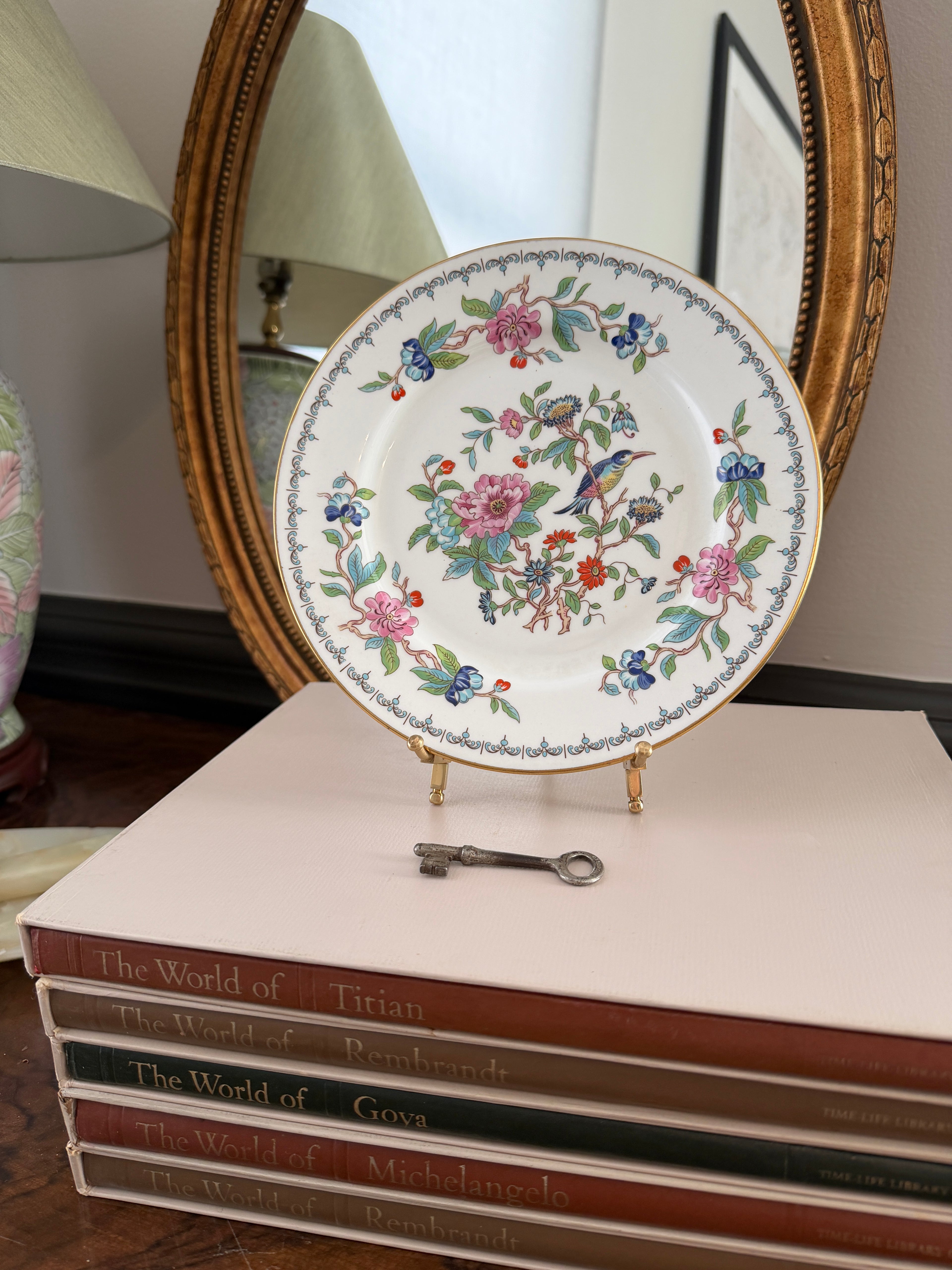 Aynsley “Pembroke” Bone China Plate Floral & Bird Motif - 8.5”
