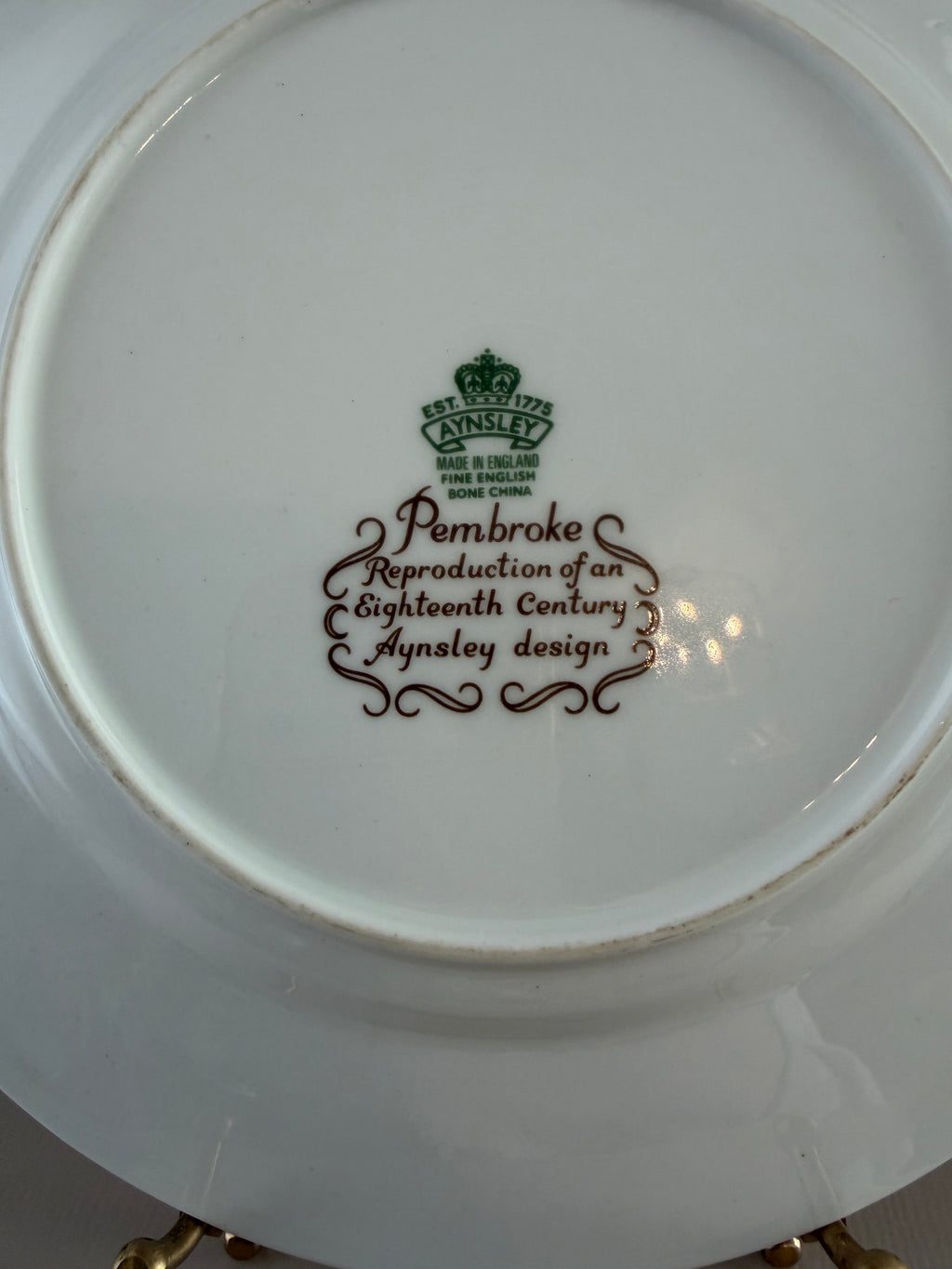Aynsley “Pembroke” Bone China Plate Floral & Bird Motif - 8.5”