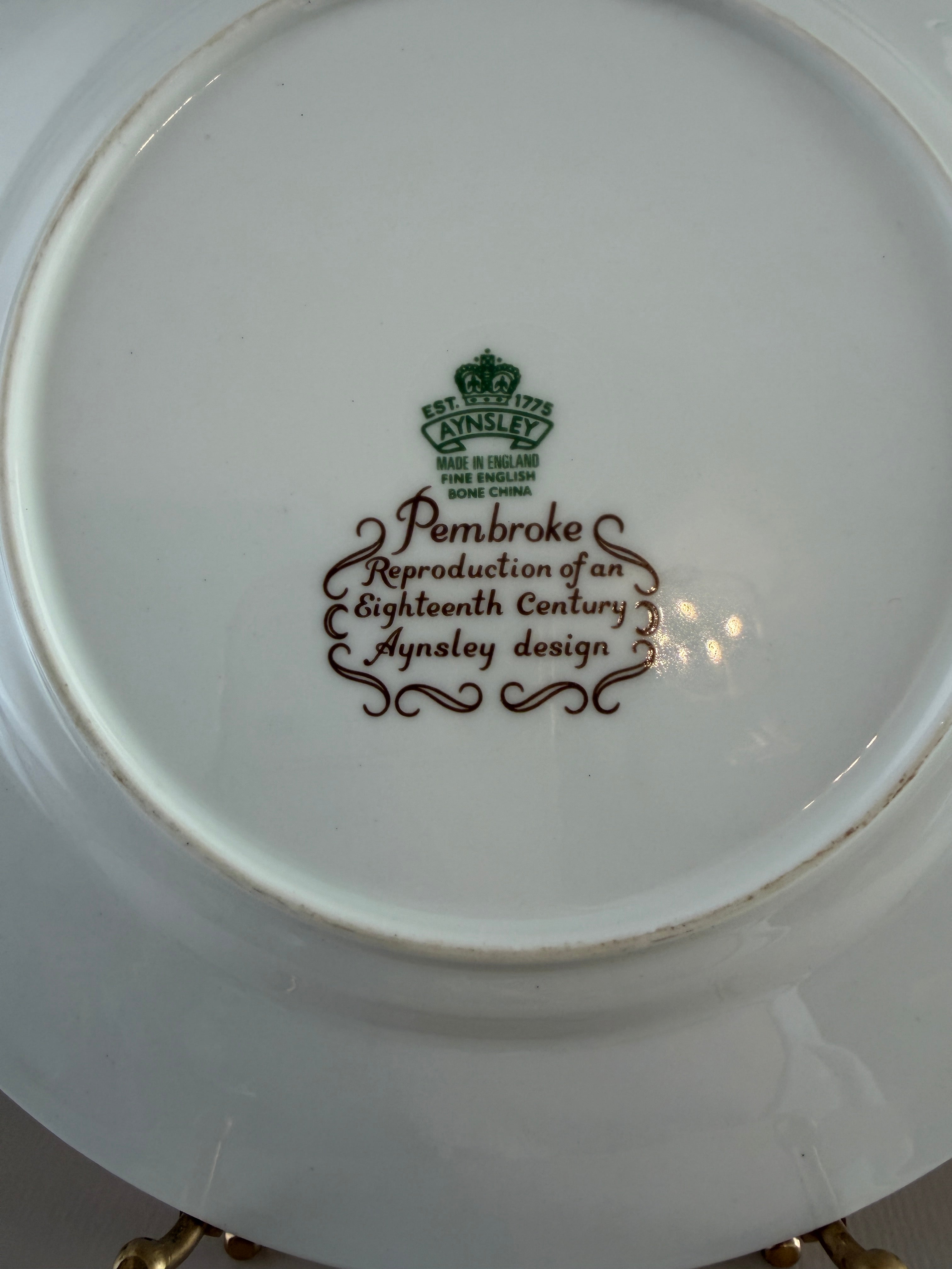 Aynsley “Pembroke” Bone China Plate Floral & Bird Motif - 8.5”