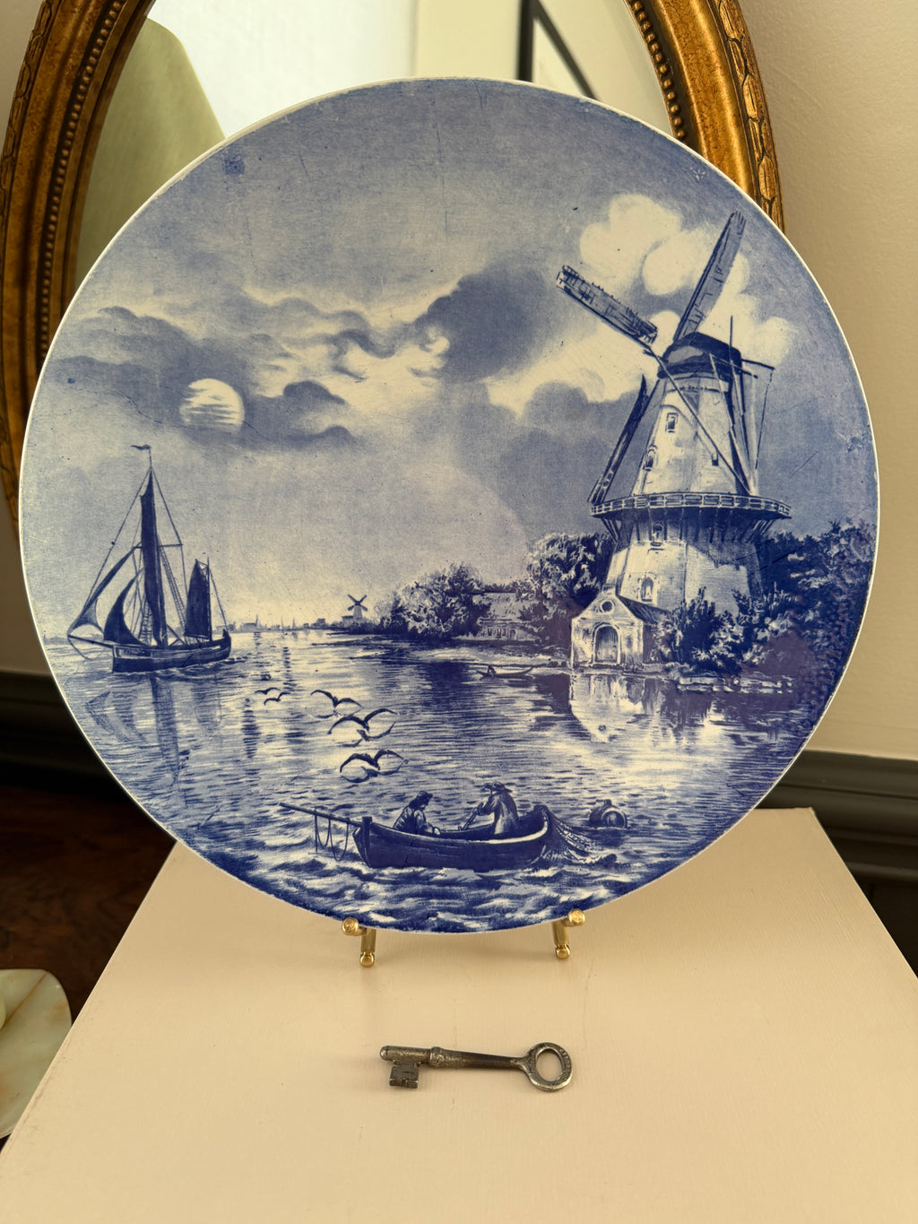 Vintage Villeroy & Boch Blue Windmill Charger Plate Made in Germany - 12”