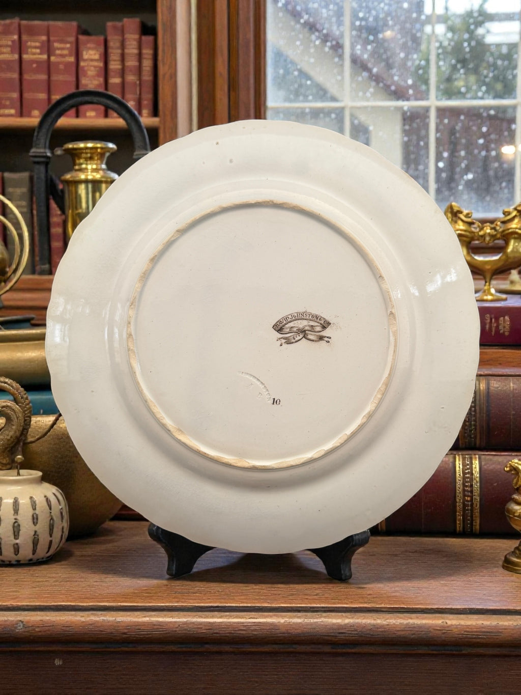 Antique David Johnston & Co. “Bordeaux” Brown Transferware Plate 8.5"