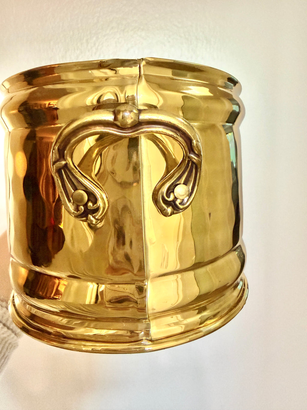 Bristol Brass 13" Oval Brass Planter Pot Lacquered with Handles Made in USA