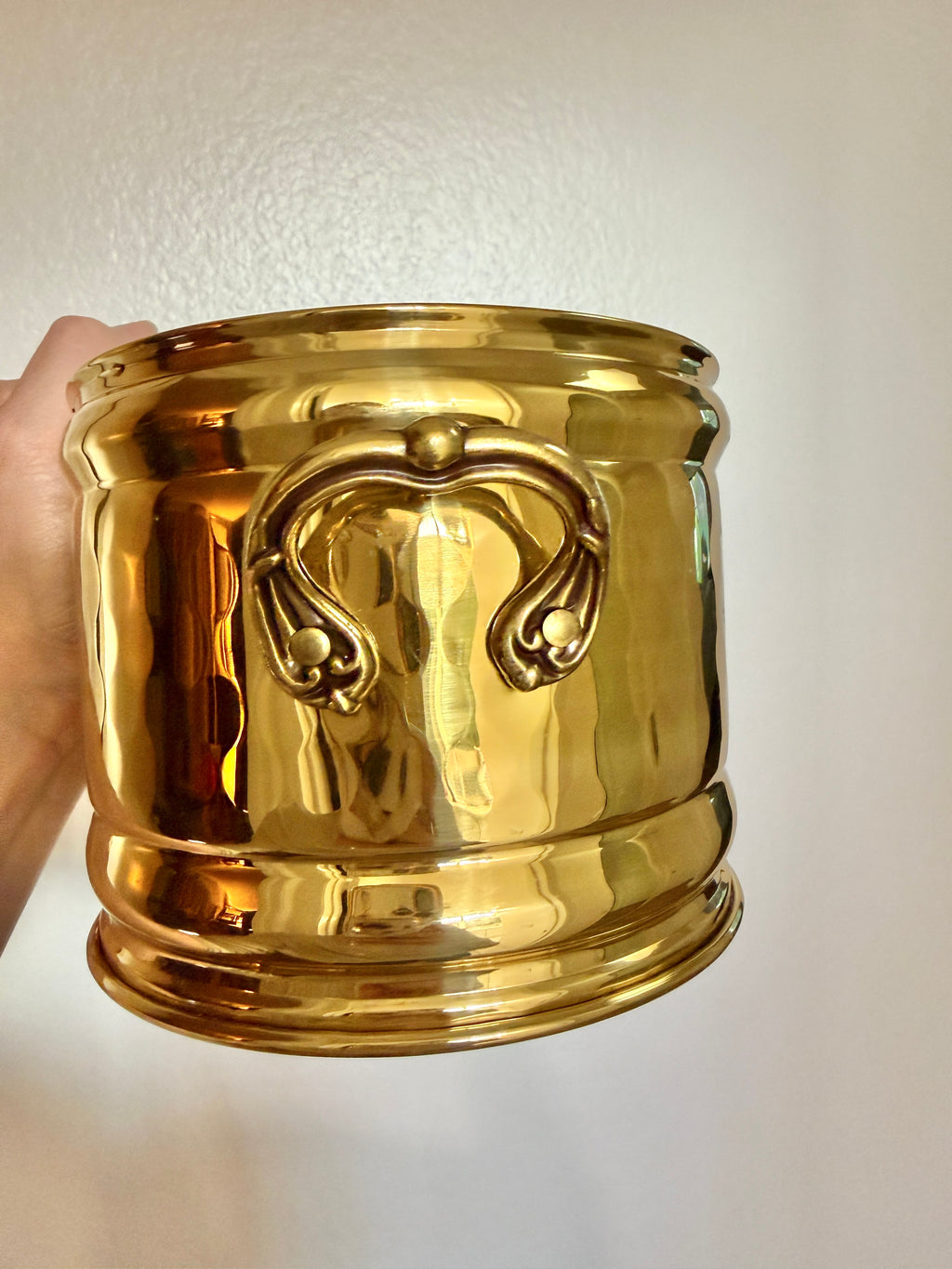 Bristol Brass 13" Oval Brass Planter Pot Lacquered with Handles Made in USA