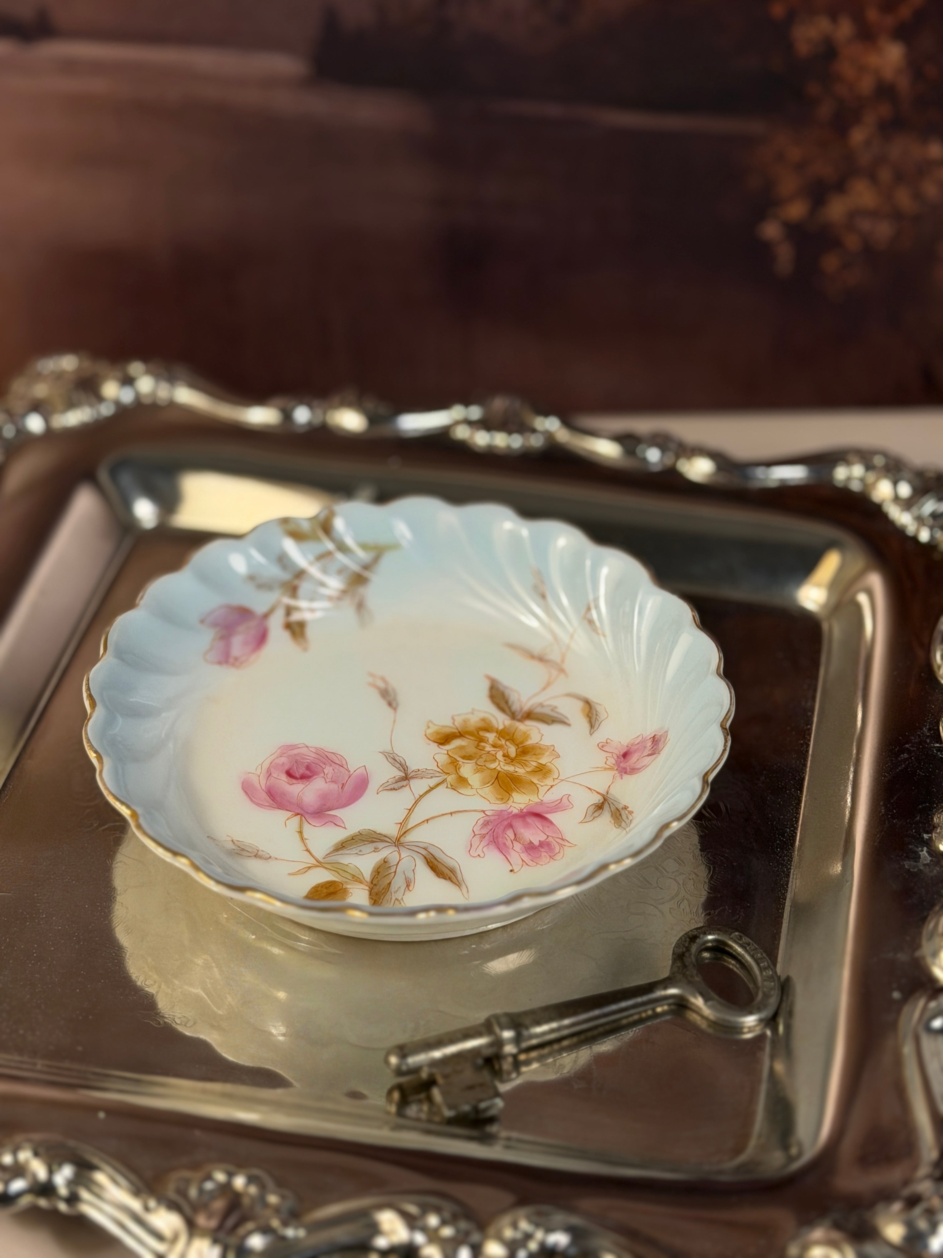 Antique Marx Gutherz Carlsbad, Austria Demitasse Cup with Blue Florals