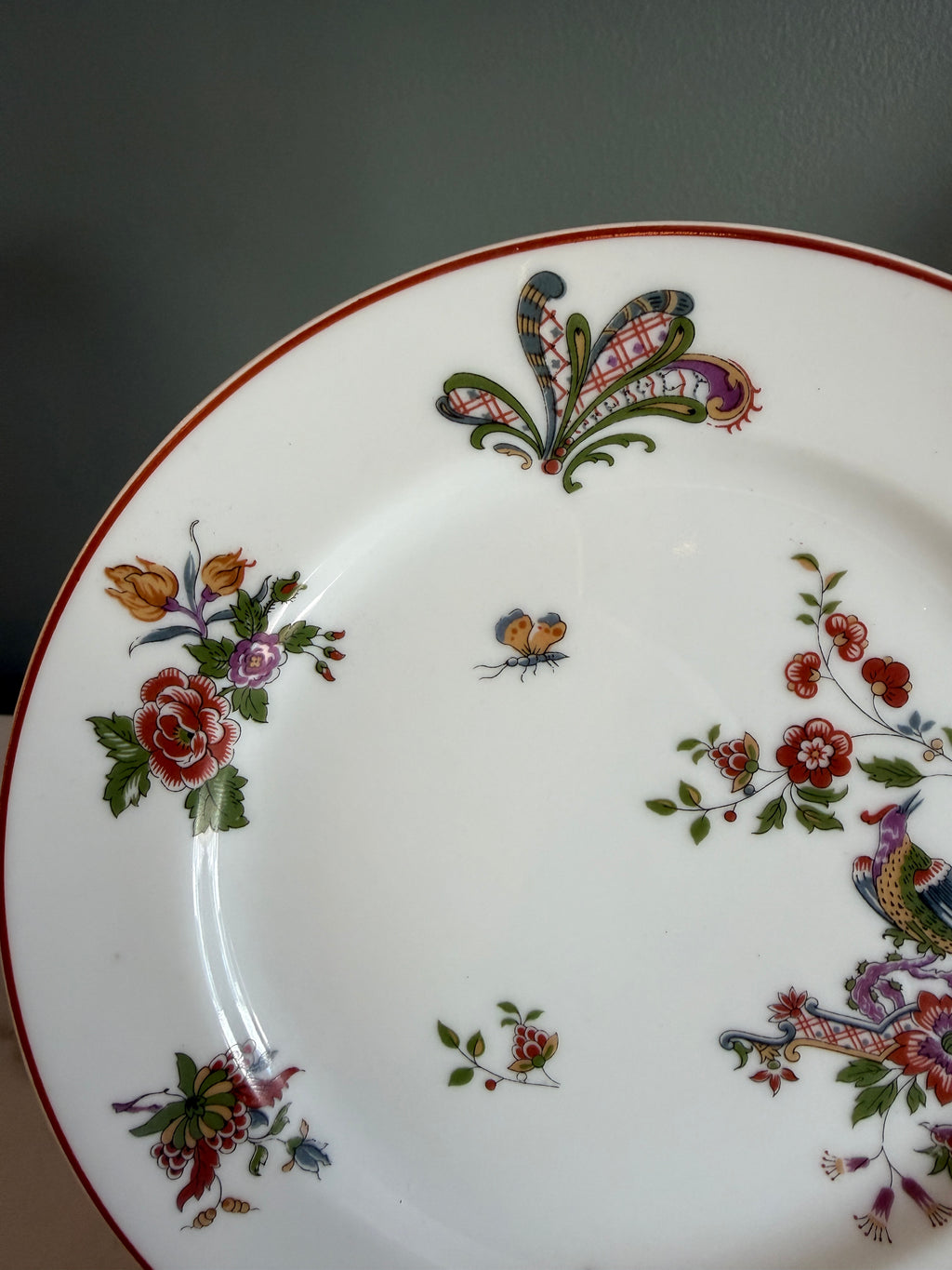 Antique Early 1900s Haviland Limoges France Schleiger 684-2 Floral Bird Porcelain Plates 7.5" - Set of 6
