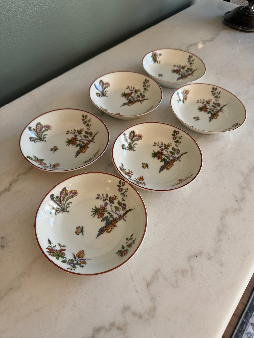 Antique Early 1900s Haviland Limoges France Schleiger 684-2 Floral Bird Porcelain Saucer Plates – Set of 6