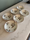 Antique Early 1900s Haviland Limoges France Schleiger 684-2 Floral Bird Porcelain Saucer Plates – Set of 6