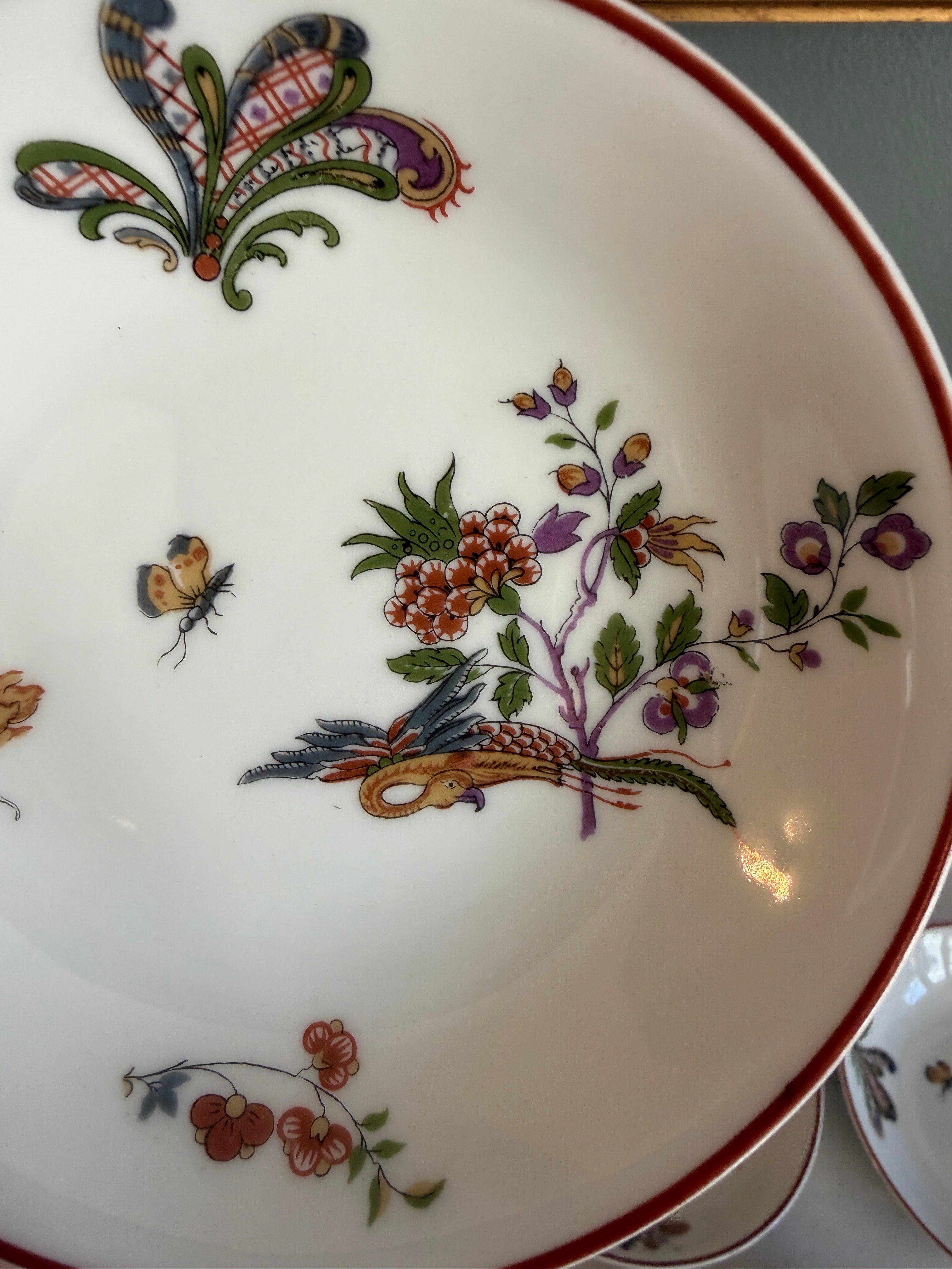 Antique Early 1900s Haviland Limoges France Schleiger 684-2 Floral Bird Porcelain Saucer Plates – Set of 6