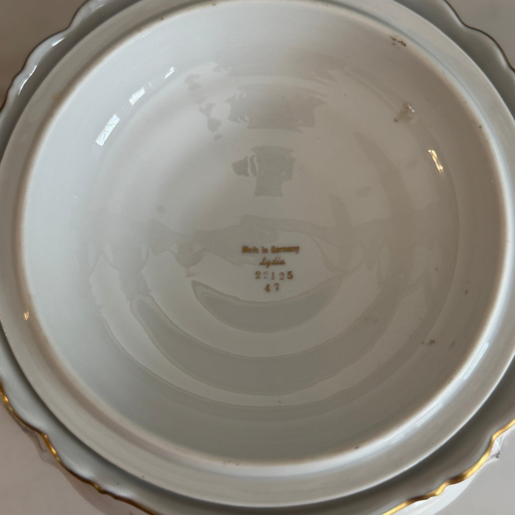 Vintage Edelstein Bavaria “Lydia” Porcelain Covered Vegetable Bowl Tureen | Hand-Painted Floral & Gold Trim | Made in Germany