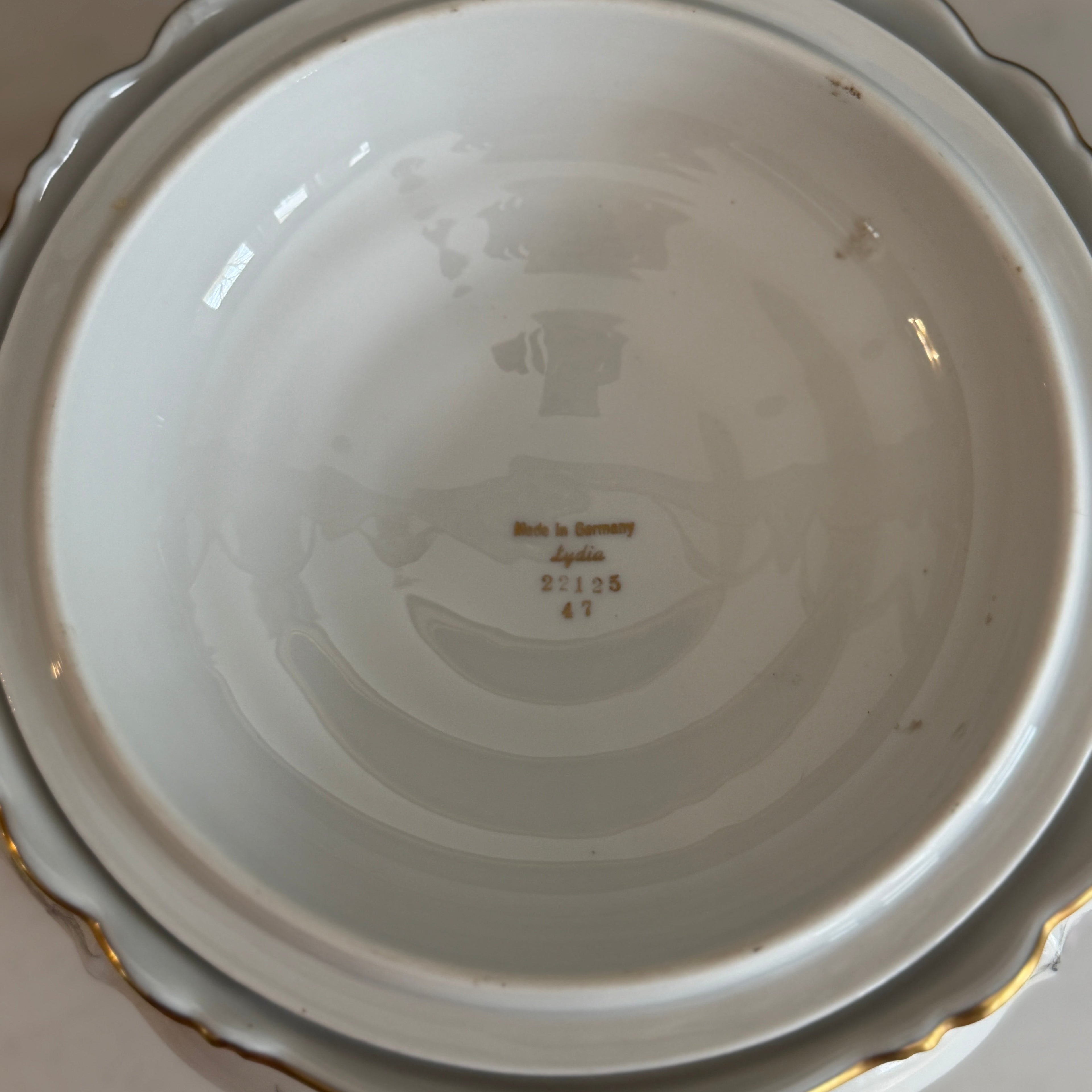 Vintage Edelstein Bavaria “Lydia” Porcelain Covered Vegetable Bowl Tureen | Hand-Painted Floral & Gold Trim | Made in Germany