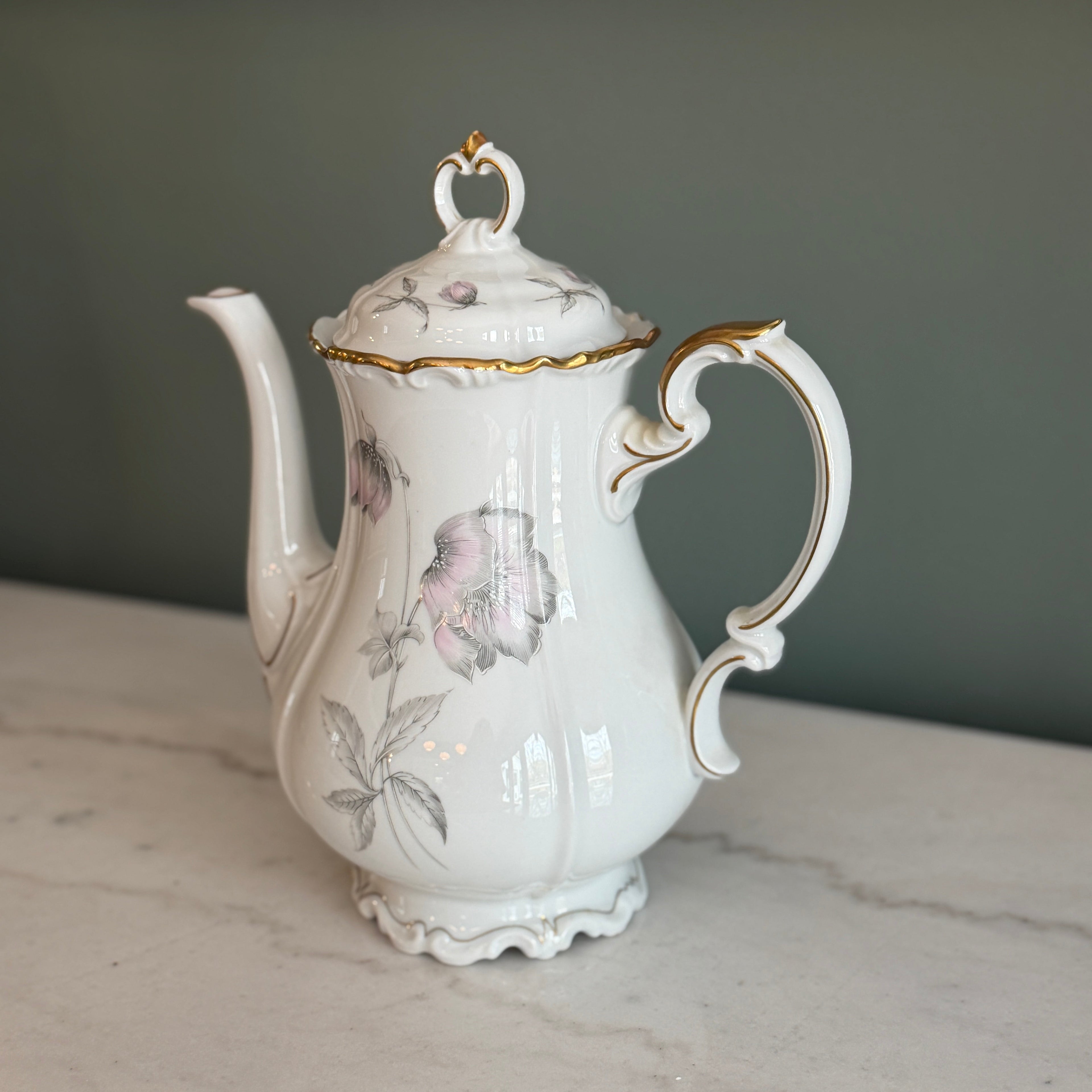 Vintage "Lydia" by Edelstein Bavaria Germany Porcelain Coffee Pot