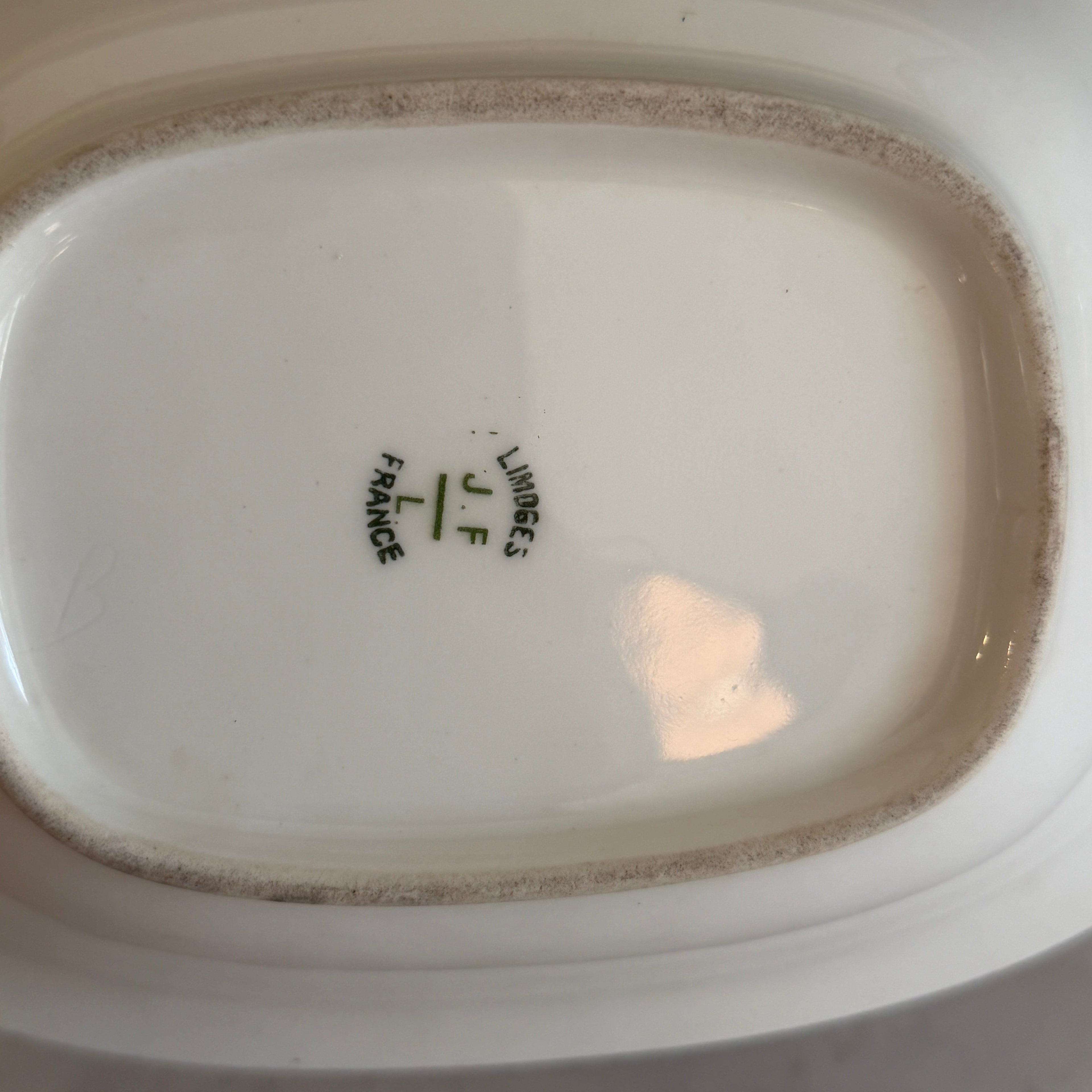 Antique c.1900 JPL Limoges France Serving Bowl 8"| Hand-Painted Floral and Gilt Gold Handles| POY125