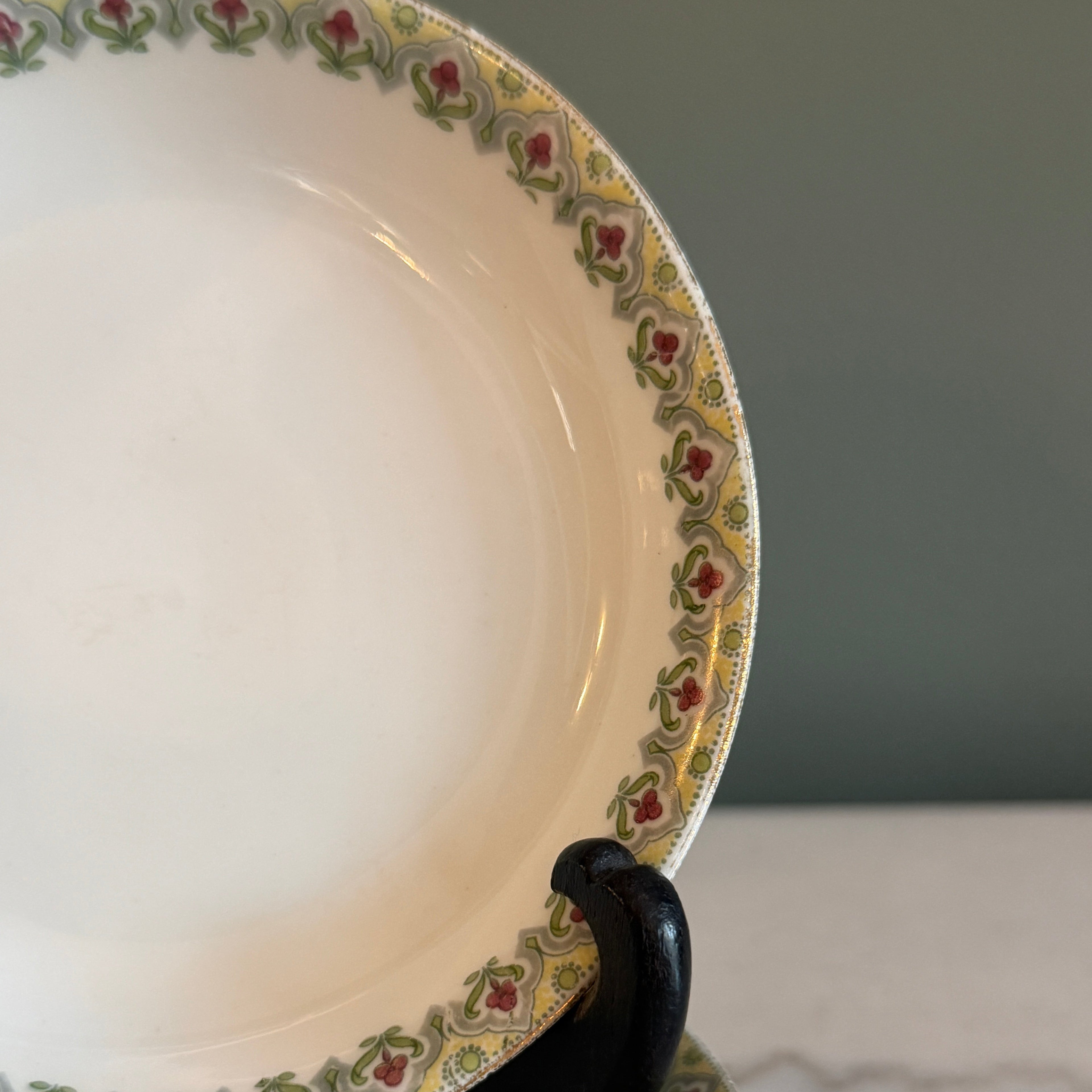 Antique c.1900 JPL Limoges France Porcelain Dessert Bowls 5" (Set of 3)| Hand-Painted Floral and Gilt Gold Rim| POY125