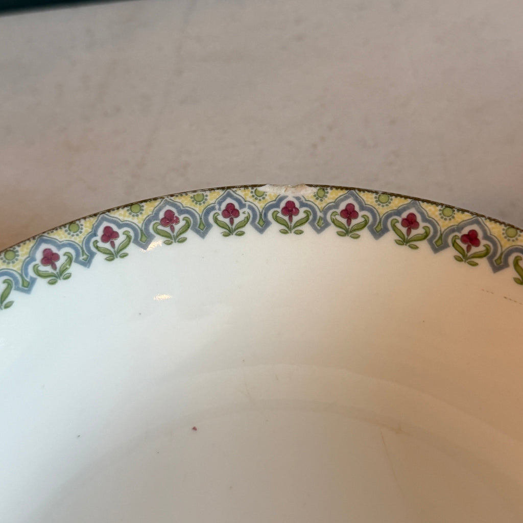 Antique c. 1900 JPL Limoges France Dessert Bowls 5" (Set of 2)| Hand-Painted Floral and Gilt Gold Border| POY125