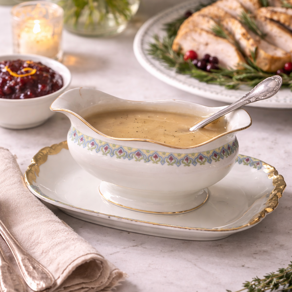 Antique c. 1900 JPL Limoges France Porcelain Gravy Boat with Underplate 8"| Hand-Painted Floral Border and Gilt Gold Handles| POY125