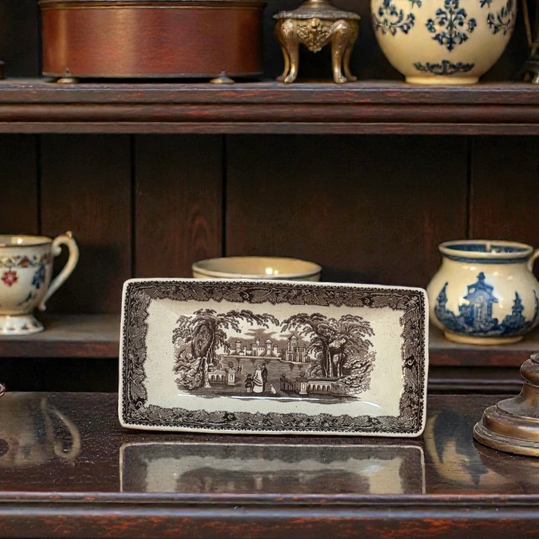 Mason's Vista Brown Transferware Celery Plate